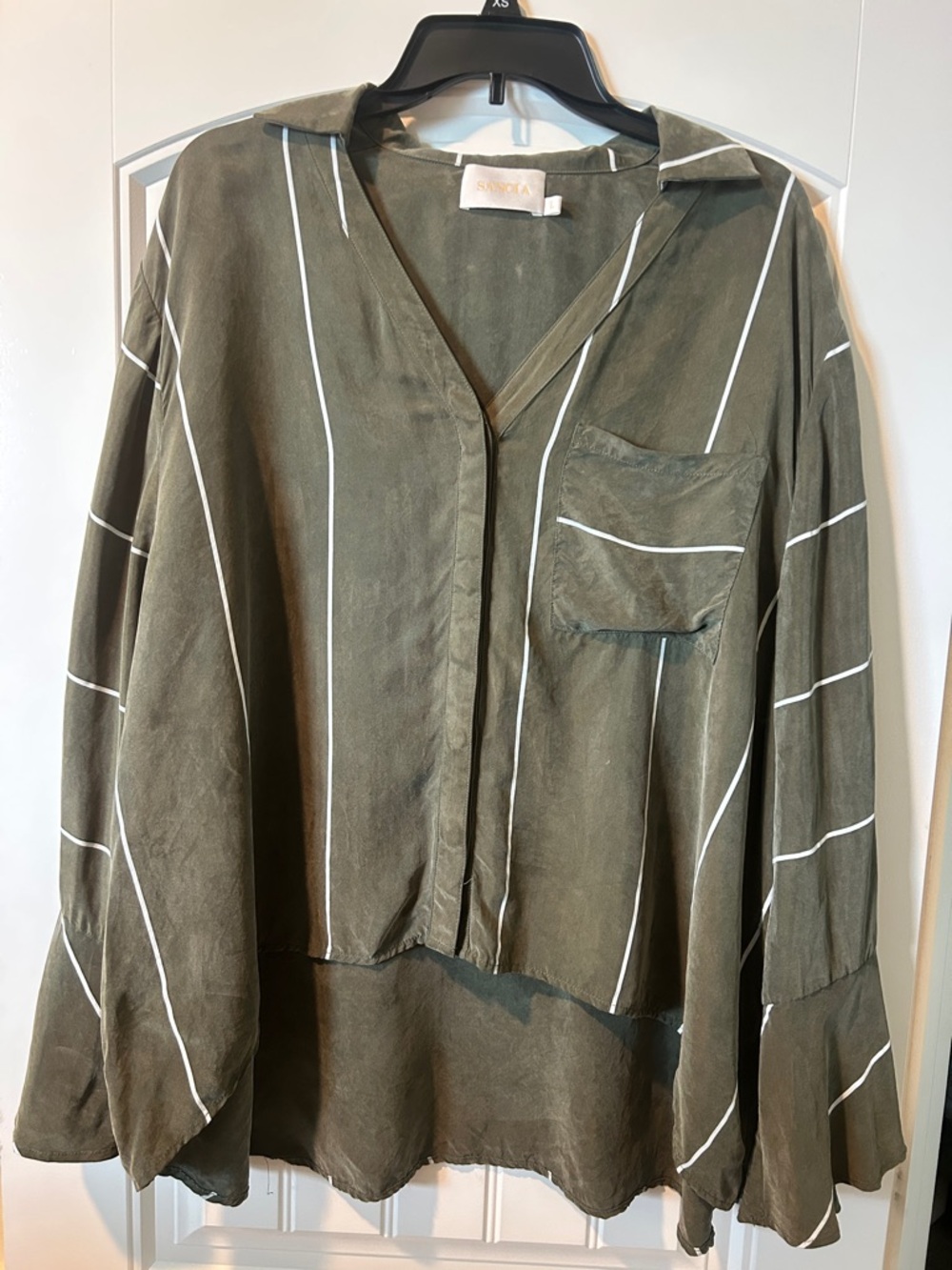 Sancia Olive Green Striped woman’s top